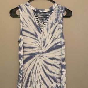 White and blue tank top